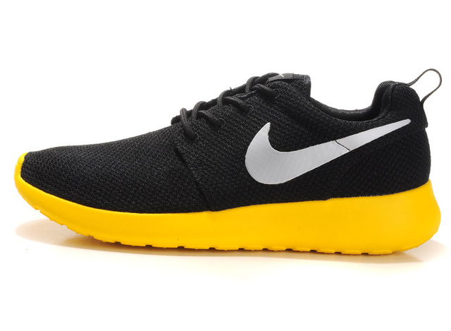 nike Roshe running chaussures hommes blancs jaune noir (3)